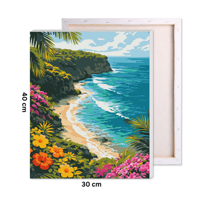 Hidden Beach Paradise Paint by Number Kit