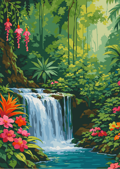 Hidden Waterfalls Paint by Number Jumbo Kit