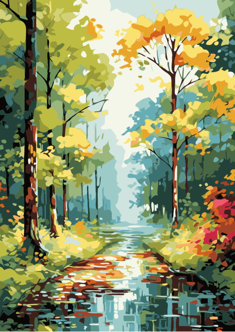 Walk in the Rain Paint by Number Jumbo Kit