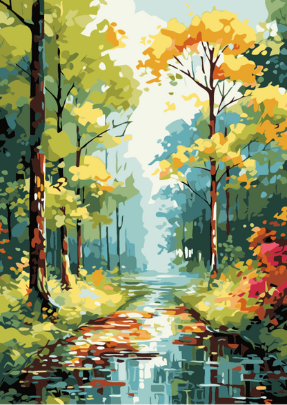 Walk in the Rain Paint by Number Jumbo Kit