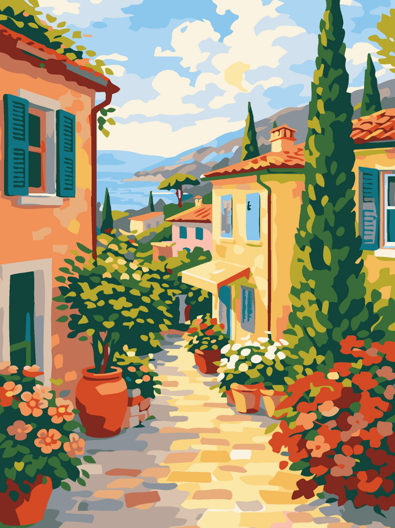 Italian Town Paint by Number Kit