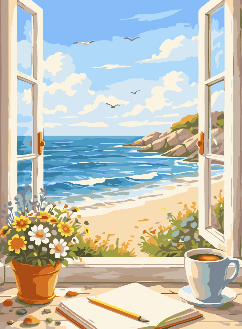 Window to the Sea Paint by Number Kit