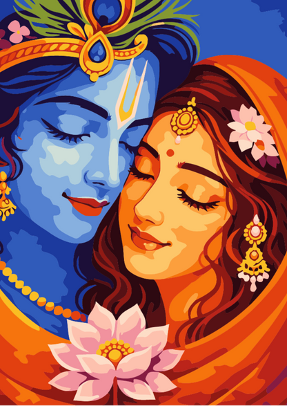 Radha Krishna Paint by Number Jumbo Kit