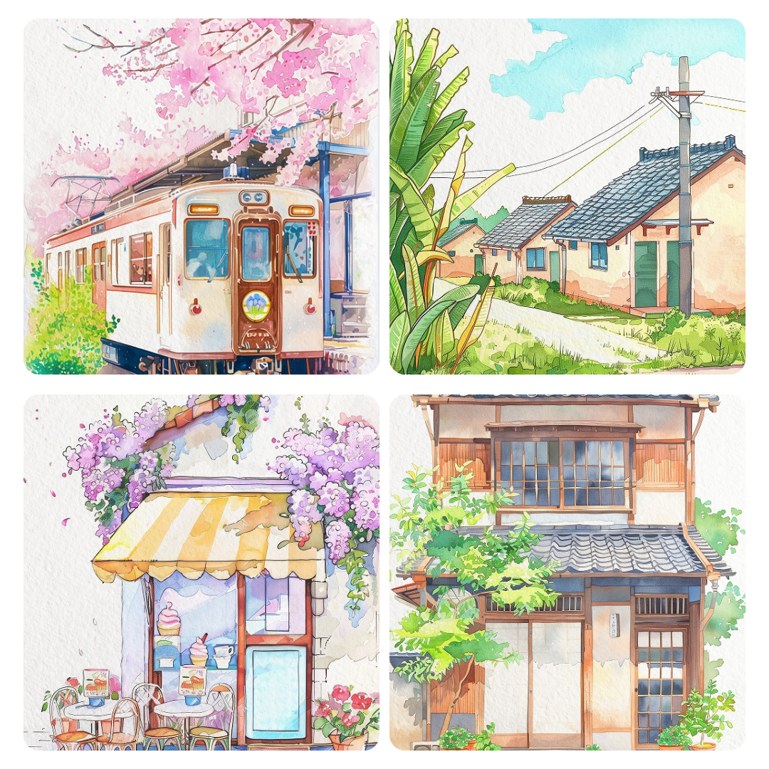 Watercolour Painting Book Kit (Set of 3)