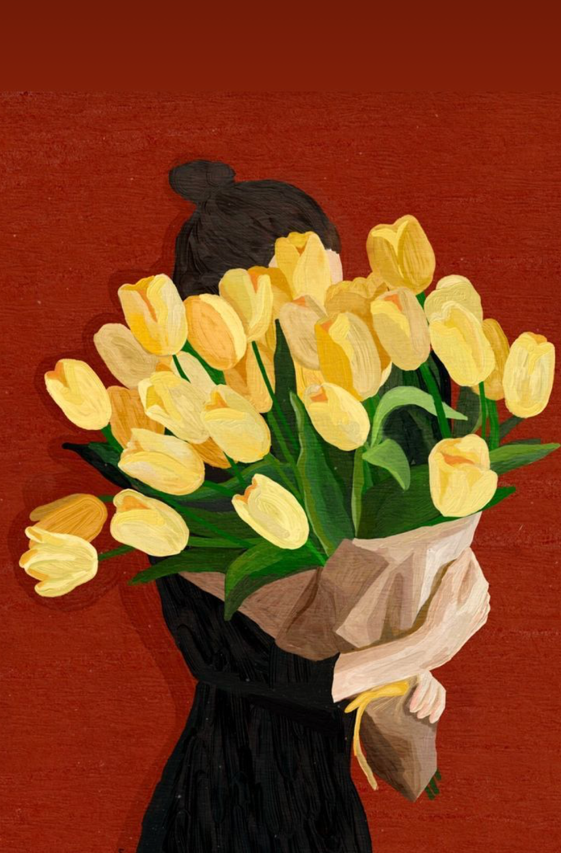 The Lady with Yellow Tulips Paint by Numbers Kit