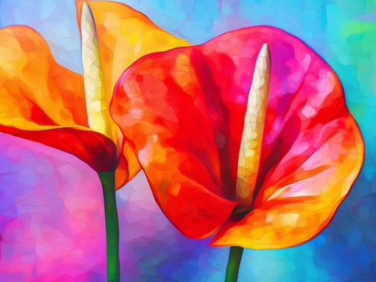 Anthuriums in Technicolour Paint by Numbers Kit