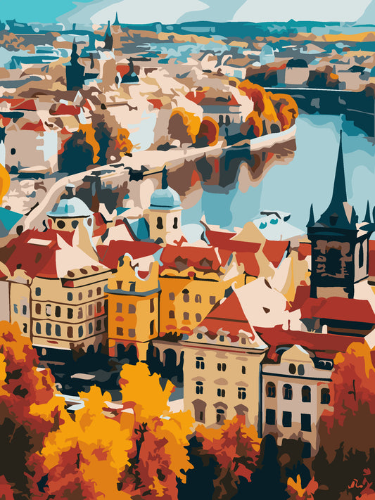 Prague Panorama Paint by Number Kit