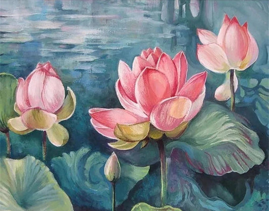 The Pink Lotus Paint by Numbers Kit