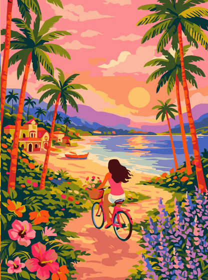 Sunset Beach Ride Paint by Number Kit