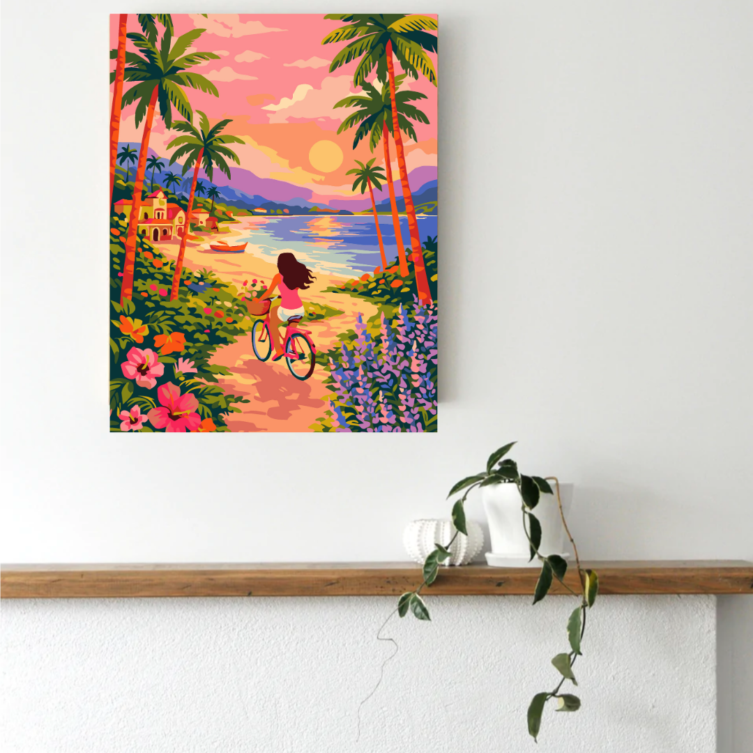 Sunset Beach Ride Paint by Number Kit