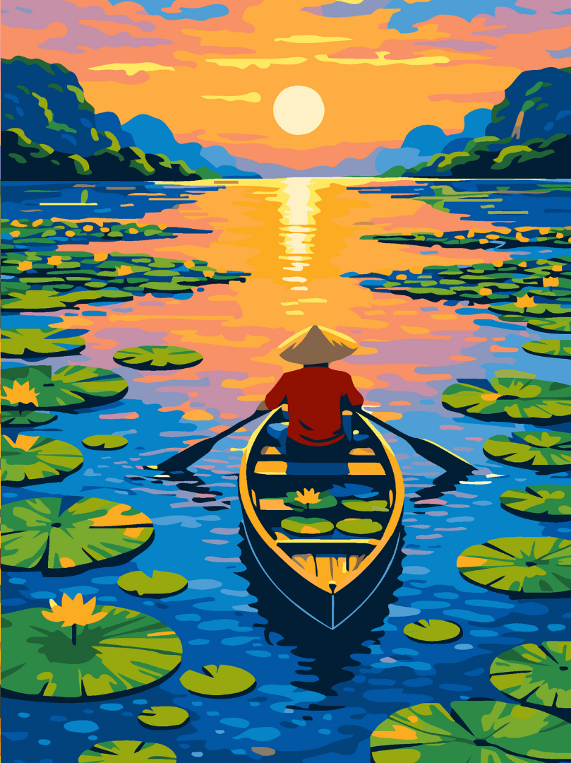 Lotus Lake Glow Paint by Number Kit