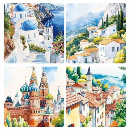 Watercolour Painting Book Kit (Set of 5)