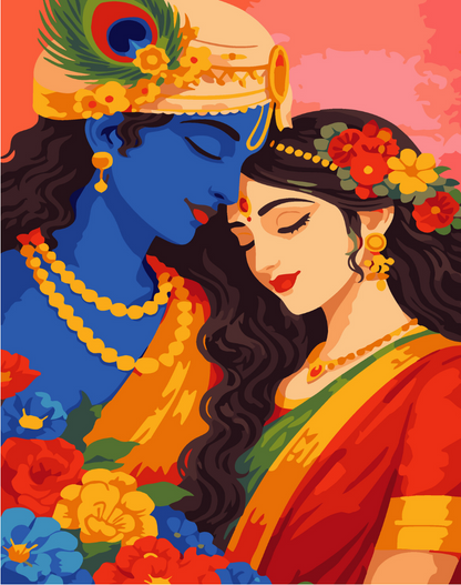 Radha Krishna Bloom Paint by Number Kit