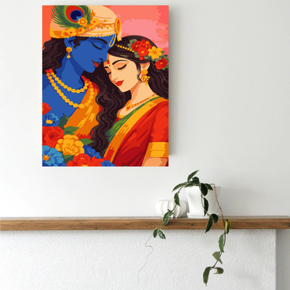Radha Krishna Bloom Paint by Number Kit