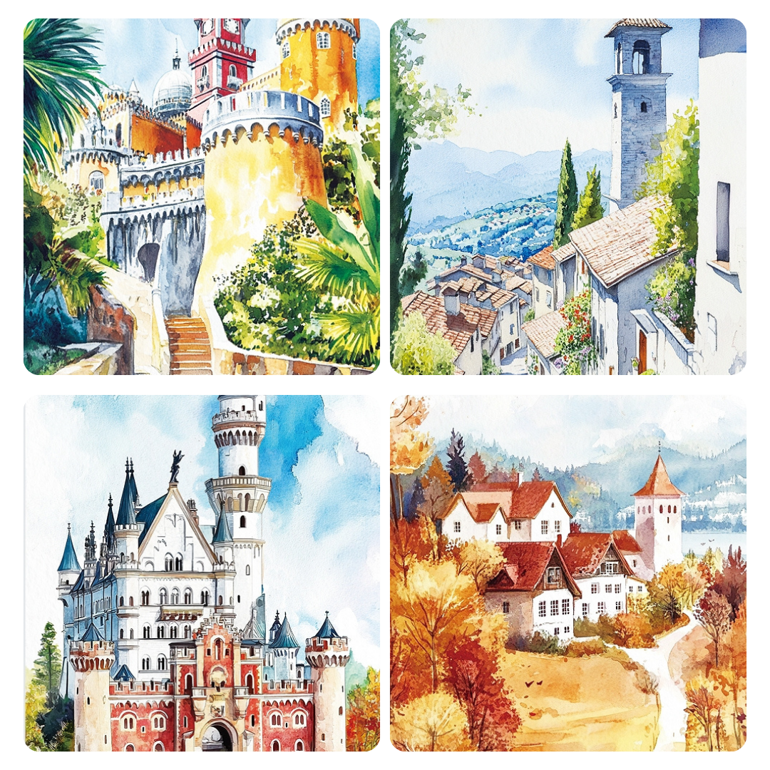 Watercolour Painting Book Kit (Set of 5)