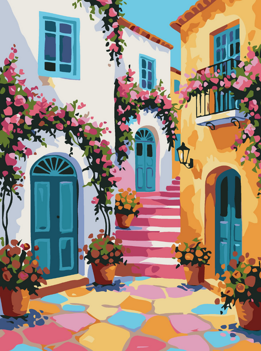 Charming Bloom Street Paint by Number Kit