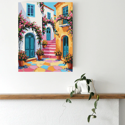 Charming Bloom Street Paint by Number Kit