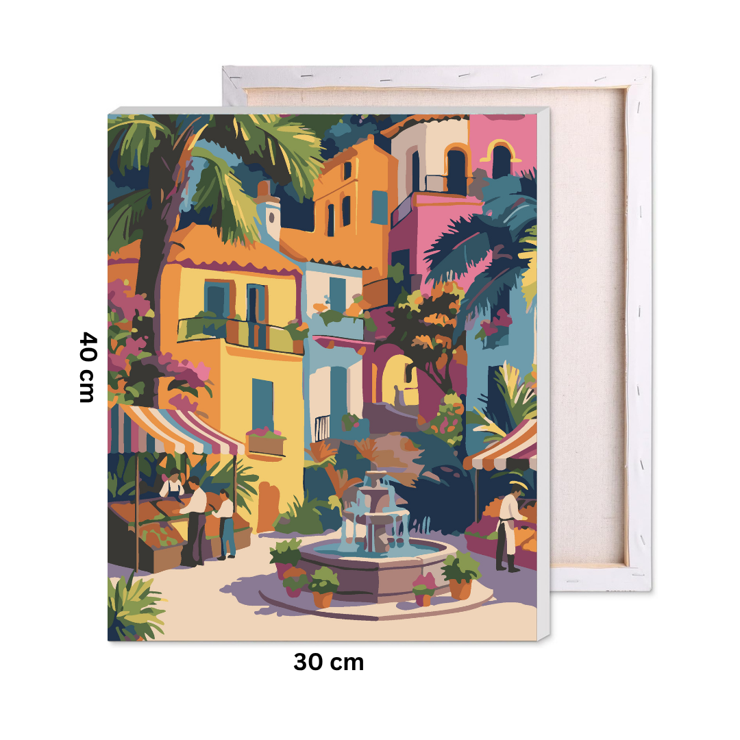 Tropical Market Square Paint by Number Kit