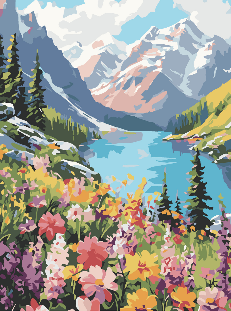 Valley of Wildflowers Paint by Number Kit
