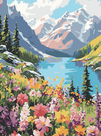 Valley of Wildflowers Paint by Number Kit