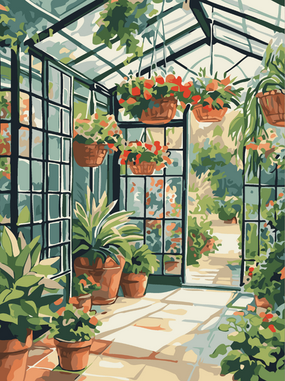Sunlit Greenhouse Paint by Number Kit