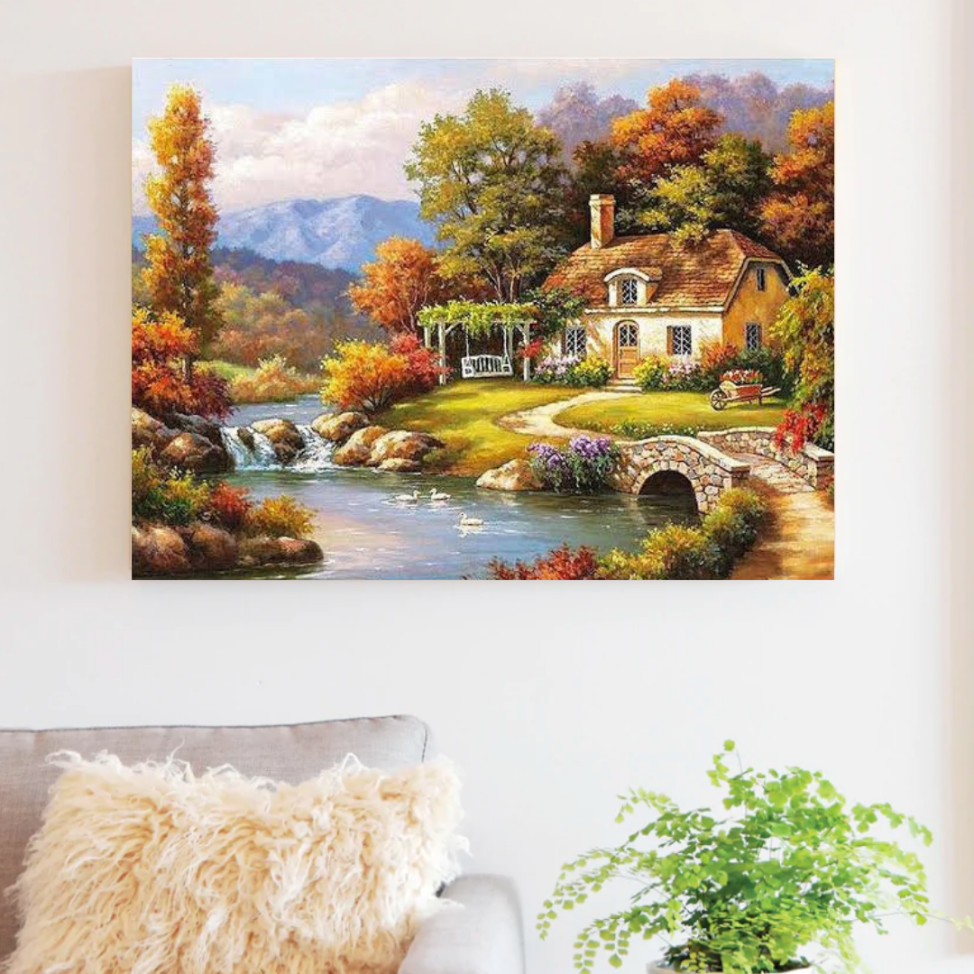 Riverside Cottage Paint by Number Jumbo Kit