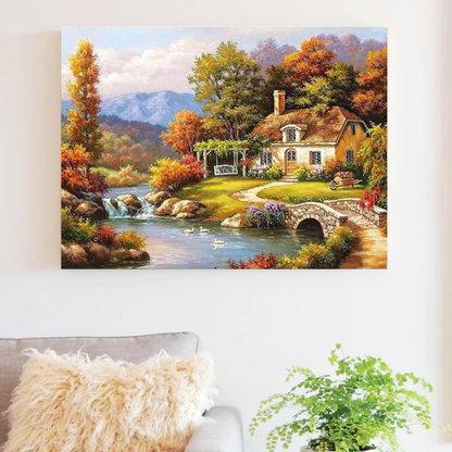 Riverside Cottage Paint by Number Jumbo Kit