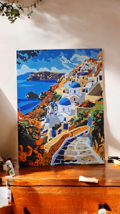 Sun Sea and Santorini Paint by Numbers Kit