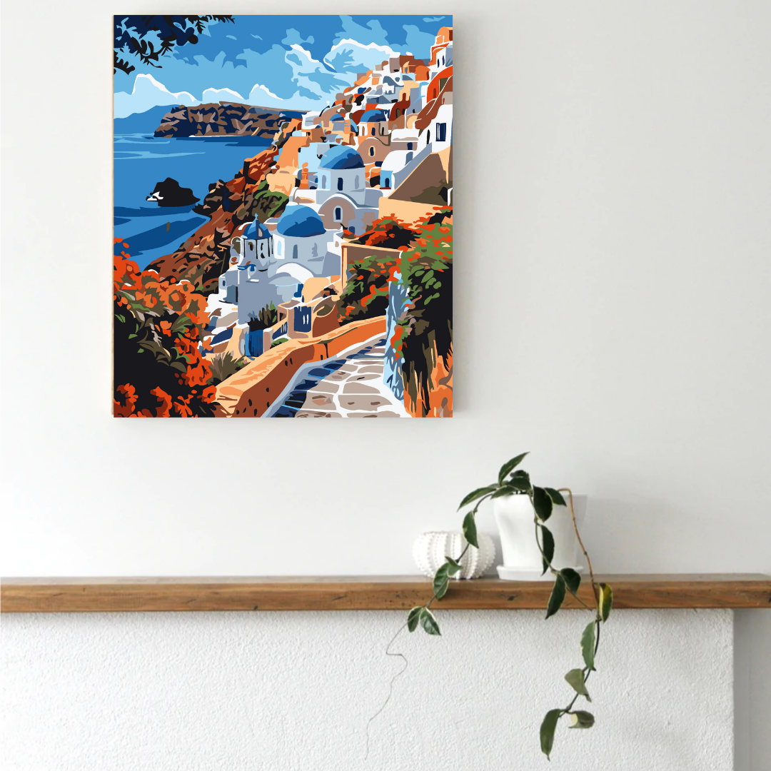 Sun Sea and Santorini Paint by Numbers Kit