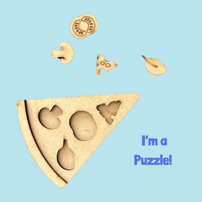 Wooden Pizza Puzzle Magnet DIY Kit