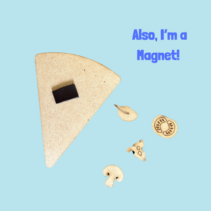 Wooden Pizza Puzzle Magnet DIY Kit