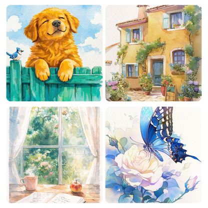 Happy Place Watercolour Mini Painting Book