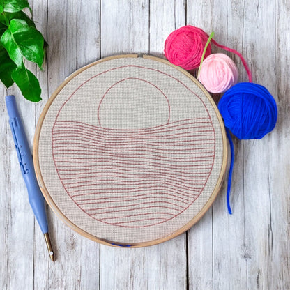 Pink Sun Punch Needle Embroidery Kit - Craftmate