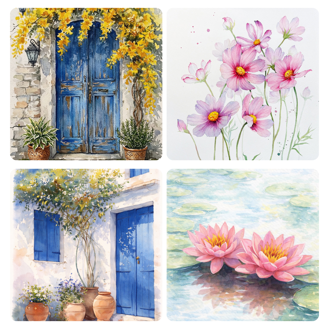 Happy Place Watercolour Mini Painting Book