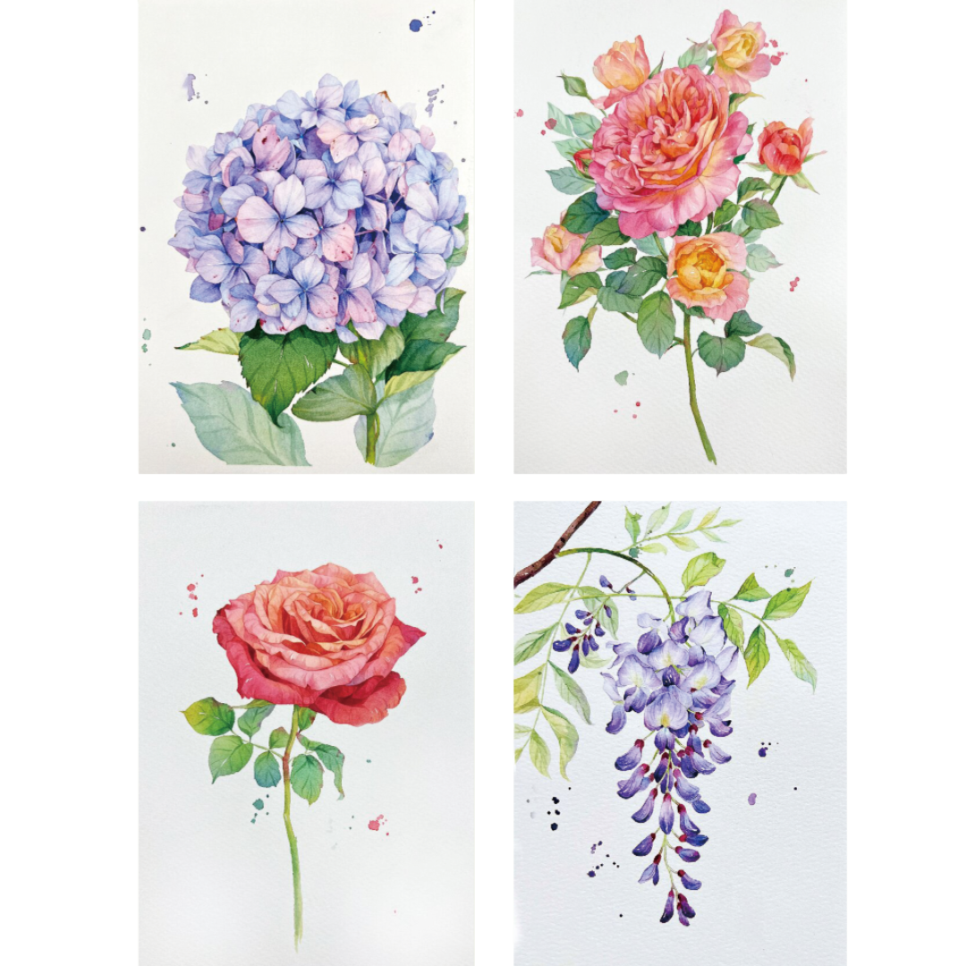 Magical Flowers Watercolour Mini Painting Book