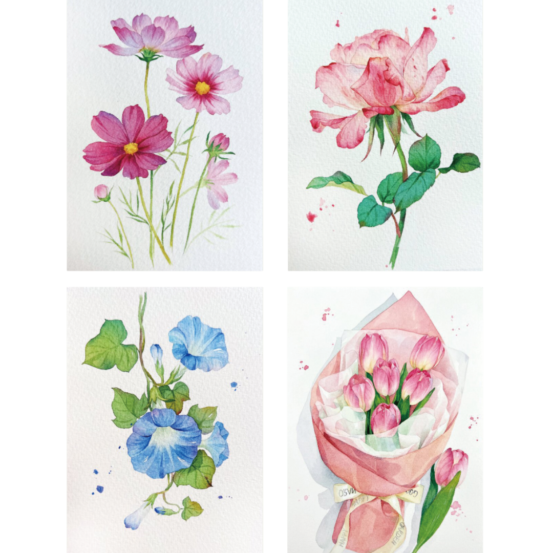 Magical Flowers Watercolour Mini Painting Book