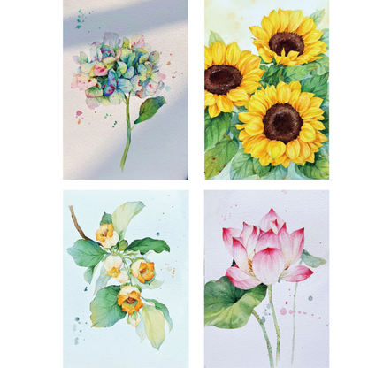 Magical Flowers Watercolour Mini Painting Book