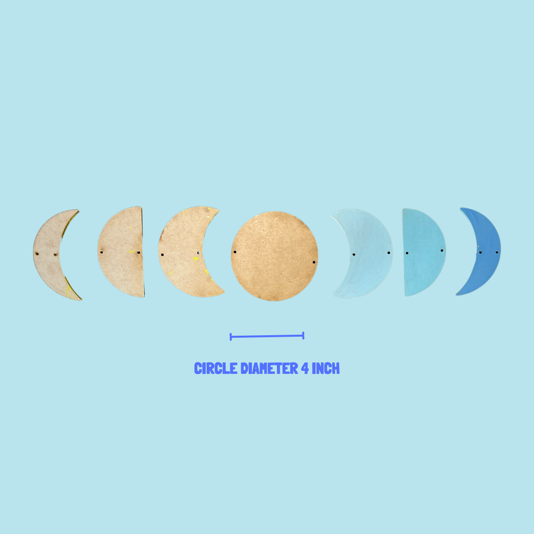 Wooden Moon Phases Wall Hanging DIY Kit