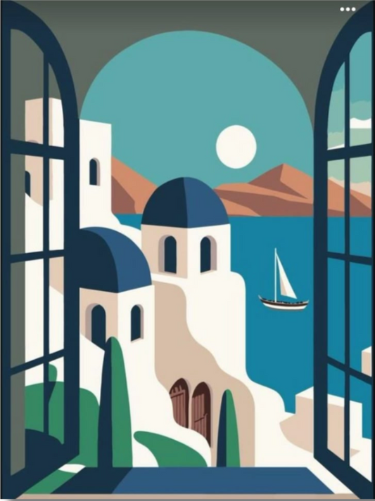 Santorini Views Diamond Art Kit