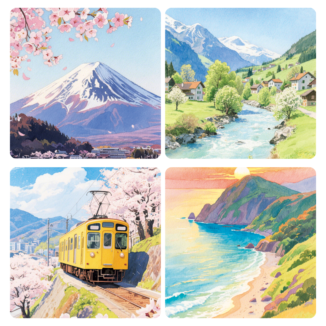 Wild & Free Watercolour Painting A4 Book