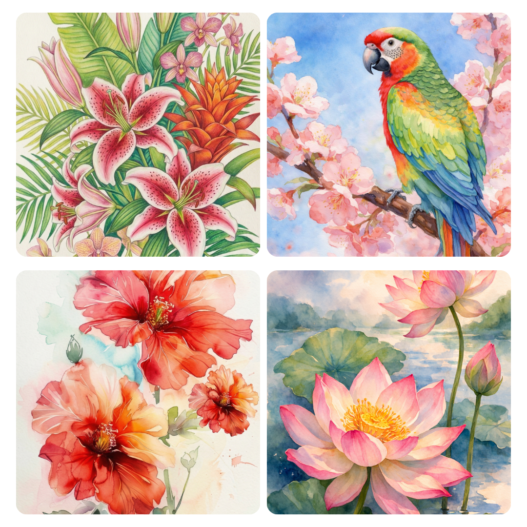 Bloom & Breathe Watercolour Painting A4 Book