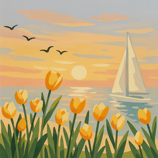 Tulips by the Sea Paint by Number Mini Kit