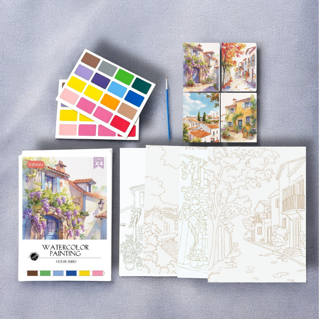 Houses Watercolour Painting Kit