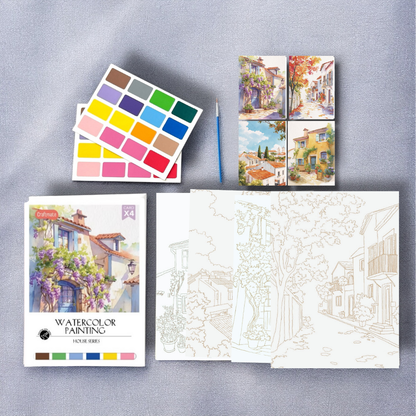 Houses Watercolour Painting Kit