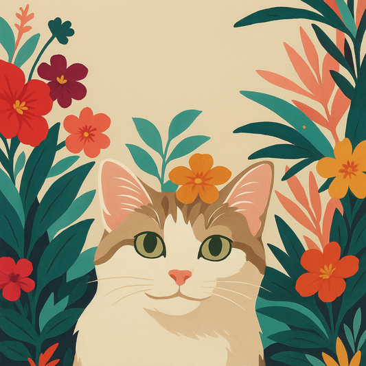 Meow in Bloom Paint by Number Mini Kit