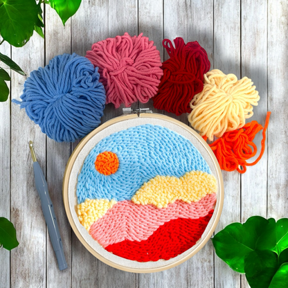 Mountain Sunset Punch Needle Embroidery Kit