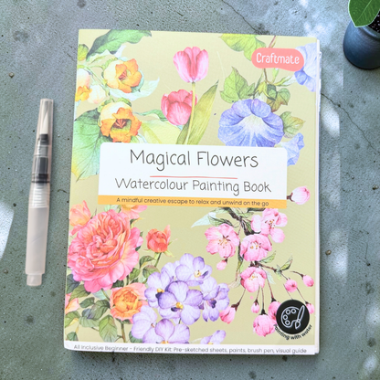Magical Flowers Watercolour Mini Painting Book