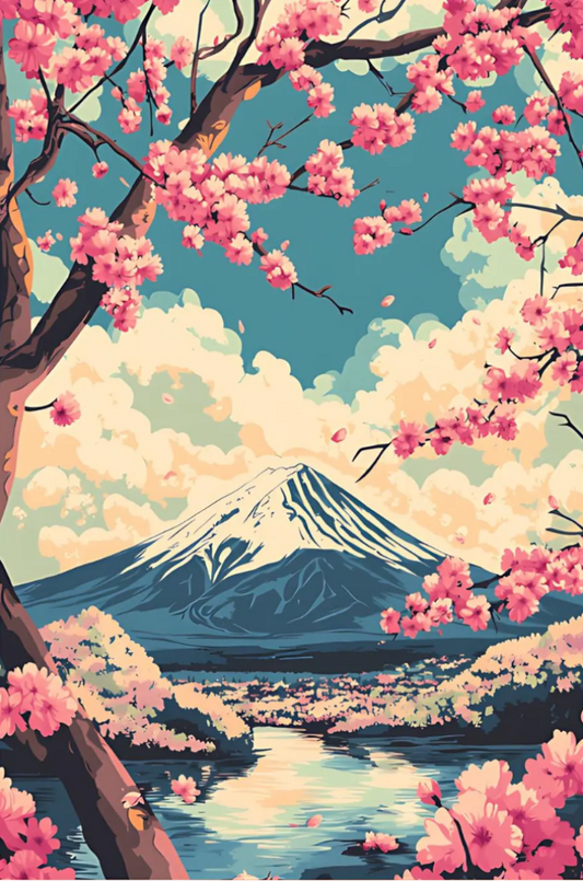 Fuji in Bloom Paint by Number Kit