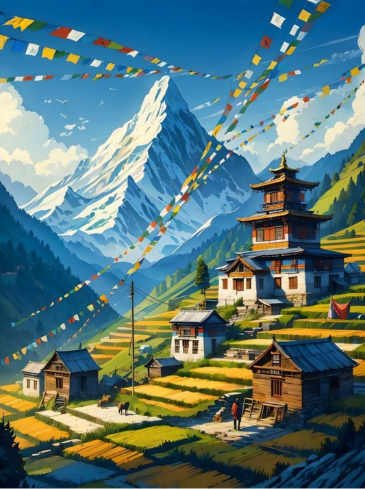 Himalayan Valley Paint by Number Kit