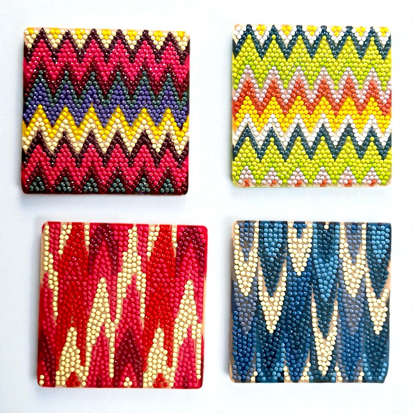 Chevron Ikat Diamond Coaster Kit